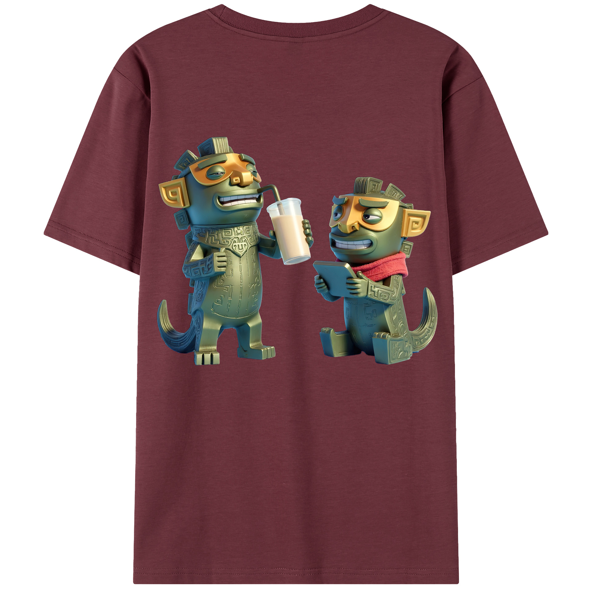 （画像用） Ne Zha 2 ナタ 魔童の大暴れ 綿100％半袖Tシャツ（背面プリント）